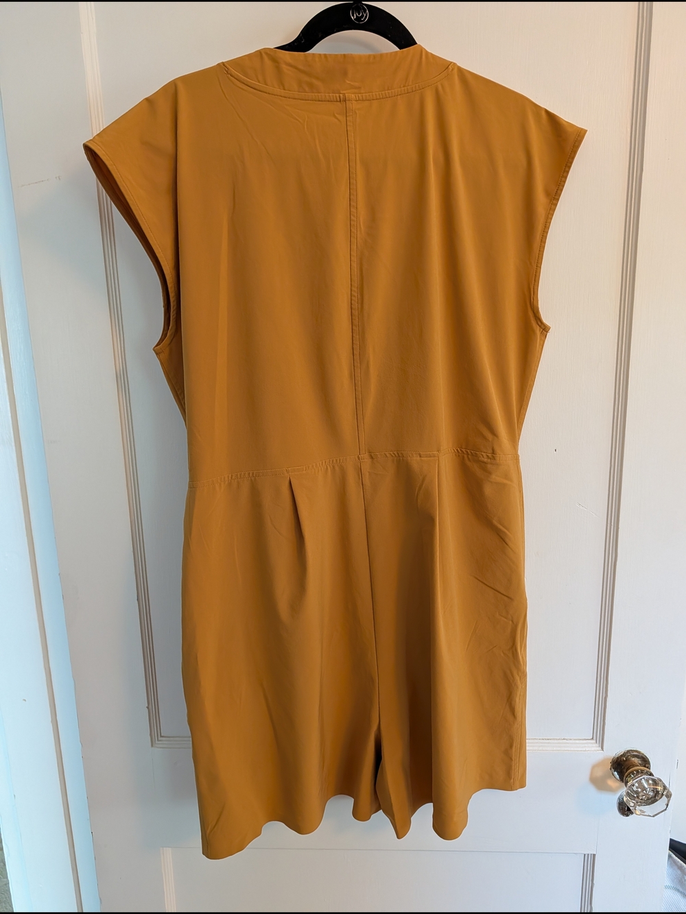 Athleta Mustard Sleeveless V-Neck Drawstring Waist Romper - Picture 4 of 4